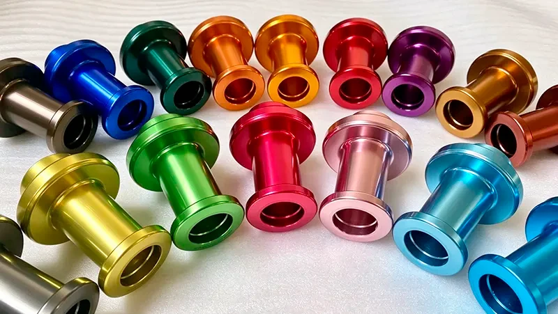 Colorful anodized aluminum parts