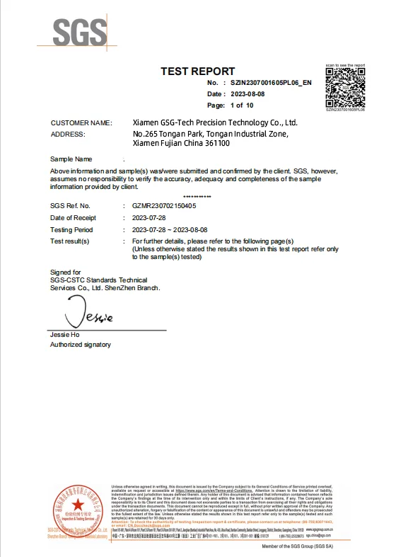 SGS Third-Party Test Reports