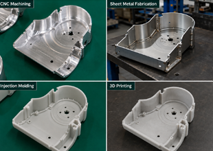 Carters robotiques fabriqués par usinage CNC, tôlerie, injection et impression 3D