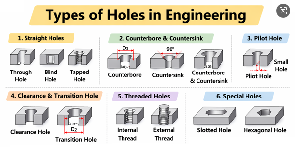 Types of Holes in Engineering